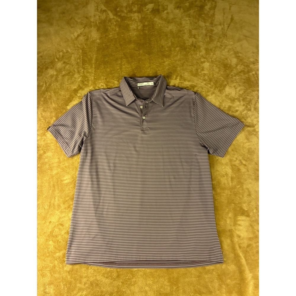 Criquet Men's Performance Polo XXL Purple Horizontal Stripes Stretch Golf Core